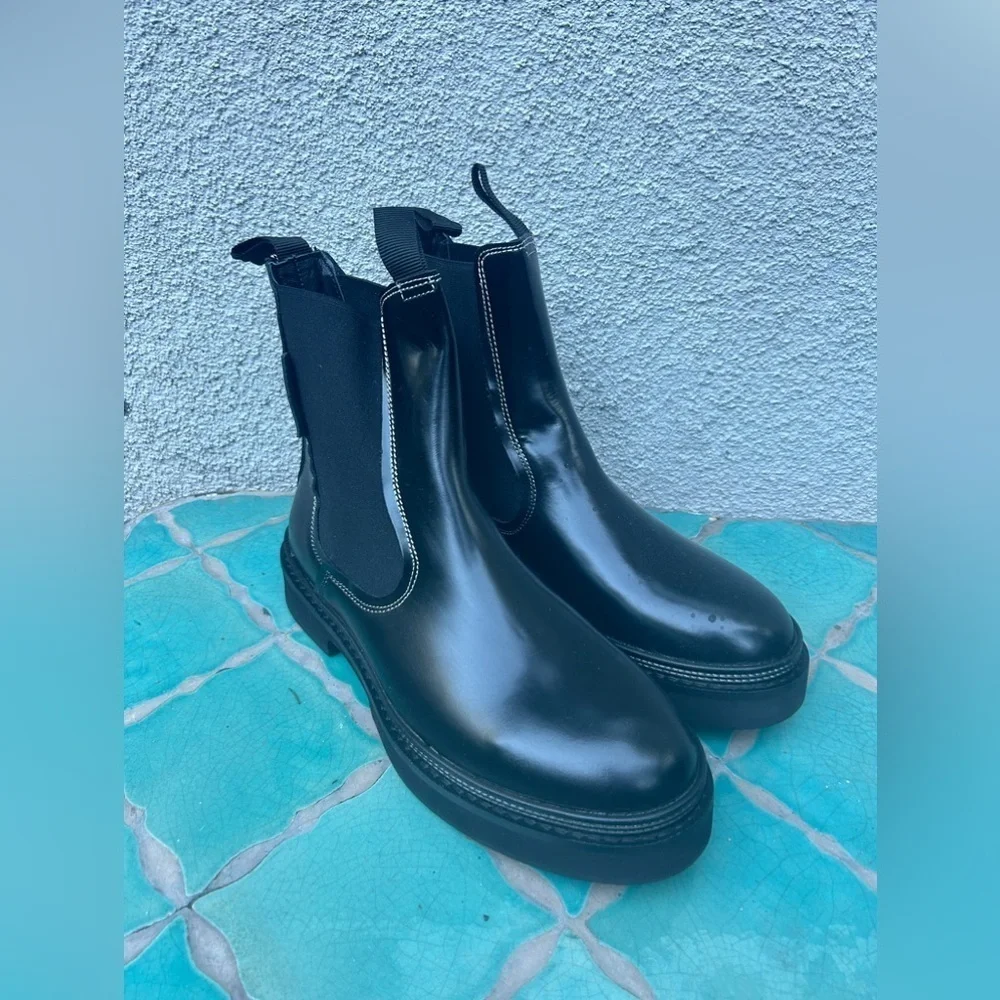 All Saints Mens Jude Chelsea Boots in Black Size US 8 EU 41 NEW
